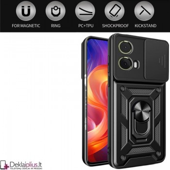 5in1 smūgiams atsparus dėklas su kameros apsauga - juodas (Motorola Moto G85)
